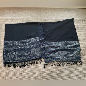 Women’s navy blue and silver shawl wrap